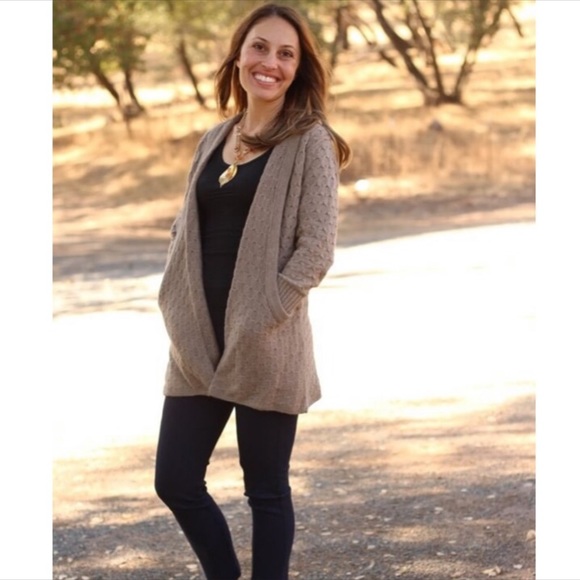 Brixon Ivy Sweaters - Brixon Ivy Stitchfix Lawley Cable Knit Tan Cardigan Sweater w/pockets Size Large